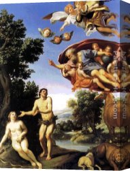 Nicolas-sebastien Adam Canvas Paintings - Adam and Eve by Domenichino