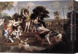Nymph And Triton Canvas Paintings - Diana and her Nymphs by Domenichino