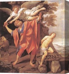 Sacrifice Canvas Paintings - The Sacrifice of Isaac by Domenichino