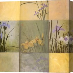Irises Canvas Paintings - Iris Nine Patch I by Don Li-Leger