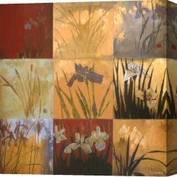 Irises Canvas Paintings - Iris Nine Patch II by Don Li-Leger