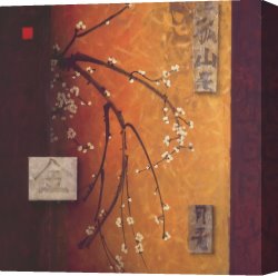Oriental Canvas Paintings - Oriental Blossoms II by Don Li-Leger