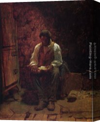 A Corner of The Apartment Canvas Paintings - The Chimney Corner by Eastman Johnson