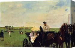 Race Canvas Paintings - A Carriage at the Races by Edgar Degas