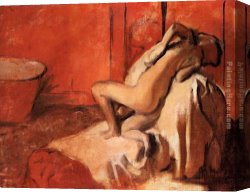 After The Bath 1888 Canvas Paintings - After the Bath XI by Edgar Degas