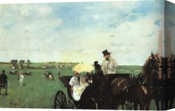 Race Canvas Paintings - At the Races in the Country by Edgar Degas