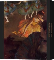 Ballerina Canvas Paintings - Ballerina and Lady with a Fan by Edgar Degas