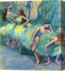 Edgar Canvas Paintings - Ballet Dancers in the Wings by Edgar Degas