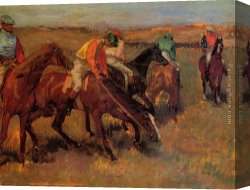 Race Canvas Paintings - Before the Race by Edgar Degas