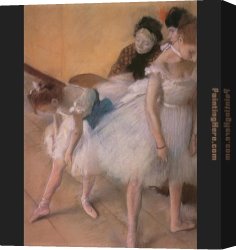 Edgar Canvas Paintings - Before the Rehearsal by Edgar Degas