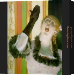 Cafe Concert Singer Canvas Paintings - Cafe Concert Singer by Edgar Degas
