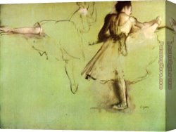 Edgar Canvas Paintings - Dancers at the Barre by Edgar Degas