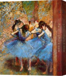 Dancer Canvas Paintings - Dancers in Blue by Edgar Degas