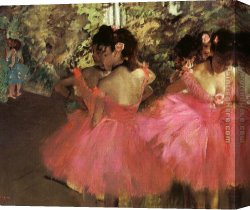 Dancer Canvas Paintings - Dancers in Pink by Edgar Degas