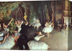 Edgar Canvas Paintings - Rehearsal on the Stage by Edgar Degas