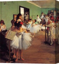 Thoughts Before The Dance Canvas Paintings - The Dance Class II by Edgar Degas