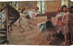 Edgar Canvas Paintings - The Rehearsal by Edgar Degas