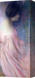 Femme Nue Couchee Canvas Paintings - Femme en robe rose by Edmond Francois Aman-Jean