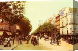 Jas De Bouffan The Pool Canvas Paintings - Le Boulevard Des Italiens by Edmond Grandjean