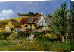 Marie Canvas Paintings - Picking Flowers by Edmond Marie Petitjean