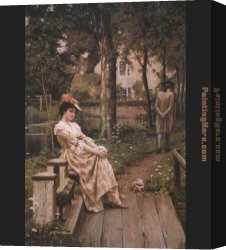 Leighton Canvas Paintings - Off by Edmund Blair Leighton