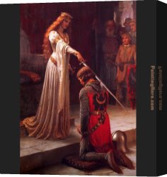 Accolade Canvas Paintings - The Accolade by Edmund Blair Leighton