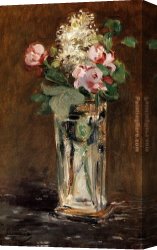 Golding Constable's Flower Garden Canvas Paintings - Flowers In A Crystal Vase by Edouard Manet