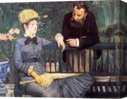 Manet Canvas Paintings - In the Conservatory by Edouard Manet