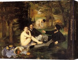 Manet Canvas Paintings - Luncheon on the Grass by Edouard Manet