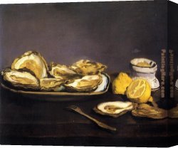 Manet Canvas Paintings - Oysters by Edouard Manet