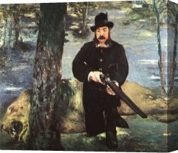 Manet Canvas Paintings - Pertuiset, Lion Hunter by Edouard Manet
