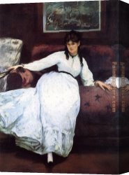 Manet Canvas Paintings - Repose Portrait of Berthe Morisot by Edouard Manet