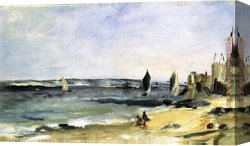 Seascape Canvas Paintings - Seascape at Arcachon by Edouard Manet