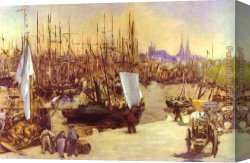 Harbour Canvas Paintings - The Harbour At Bordeaux by Edouard Manet