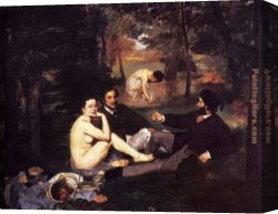 Manet Canvas Paintings - The Picnic by Edouard Manet