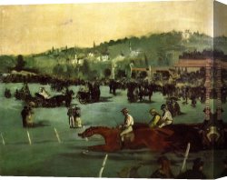 Race Canvas Paintings - The Races in the Bois de Boulogne by Edouard Manet