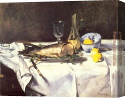 Manet Canvas Paintings - The Salmon by Edouard Manet