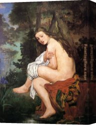 Nymph And Triton Canvas Paintings - The Surprised Nymph by Edouard Manet