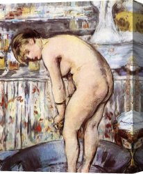 Manet Canvas Paintings - Woman in a Tub by Edouard Manet