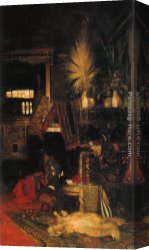 Eduard Canvas Paintings - Hans Makart in seinem Atelier by Eduard Charlemont