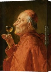 Eduard Canvas Paintings - A Good Vintage by Eduard Grutzner