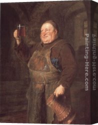 Eduard Canvas Paintings - Monch Mit Bierkrug by Eduard Grutzner