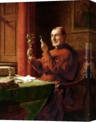 Eduard Canvas Paintings - The Connoisseur by Eduard Grutzner