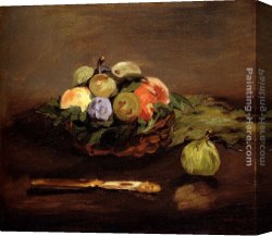 Eduard Canvas Paintings - Basket Of Fruit by Eduard Manet