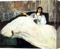 Eduard Canvas Paintings - Baudelaire's Mistress Reclining by Eduard Manet