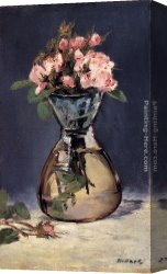 Eduard Canvas Paintings - Moss Roses In A Vase by Eduard Manet