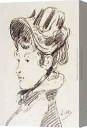 Eduard Canvas Paintings - Portrait of Mme Jules Guillemet by Eduard Manet