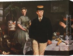 Eduard Canvas Paintings - The Luncheon in the Studio by Eduard Manet