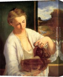 Eduard Canvas Paintings - Woman Pouring Water by Eduard Manet