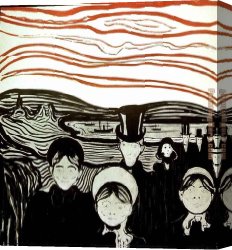 Edvard Canvas Paintings - Anxiety by Edvard Munch